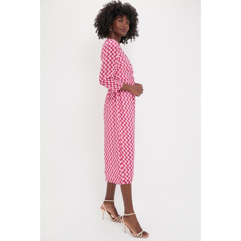 HYACINTH HOUSE Pink Geo Stripe Cut-Out Cosmina Dress Size M NWT - Picture 5 of 7